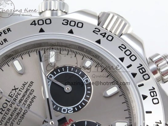 0213 DAYTONA 116509 SS OMF BEST EDITION GRAY BLACK DIAL ON SS BRACELET A7750 (SLIM MOVEMENT) Trendy 1805